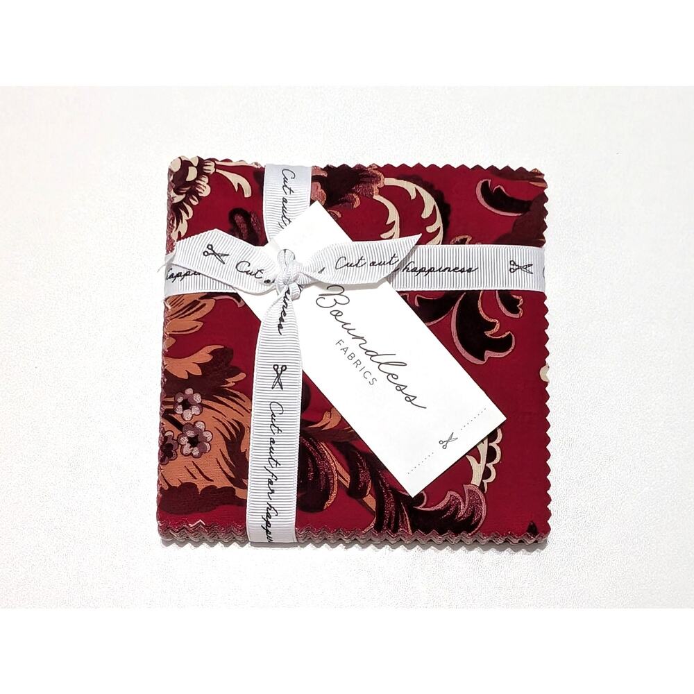 Velvet Red Jacobean Charm Pack by Boundless Fabrics